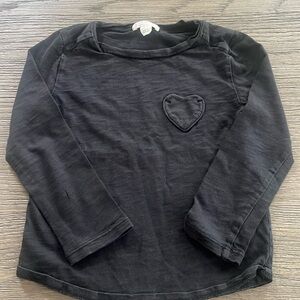 J.Crew Crewcuts black long sleeve heart pocket t-shirt